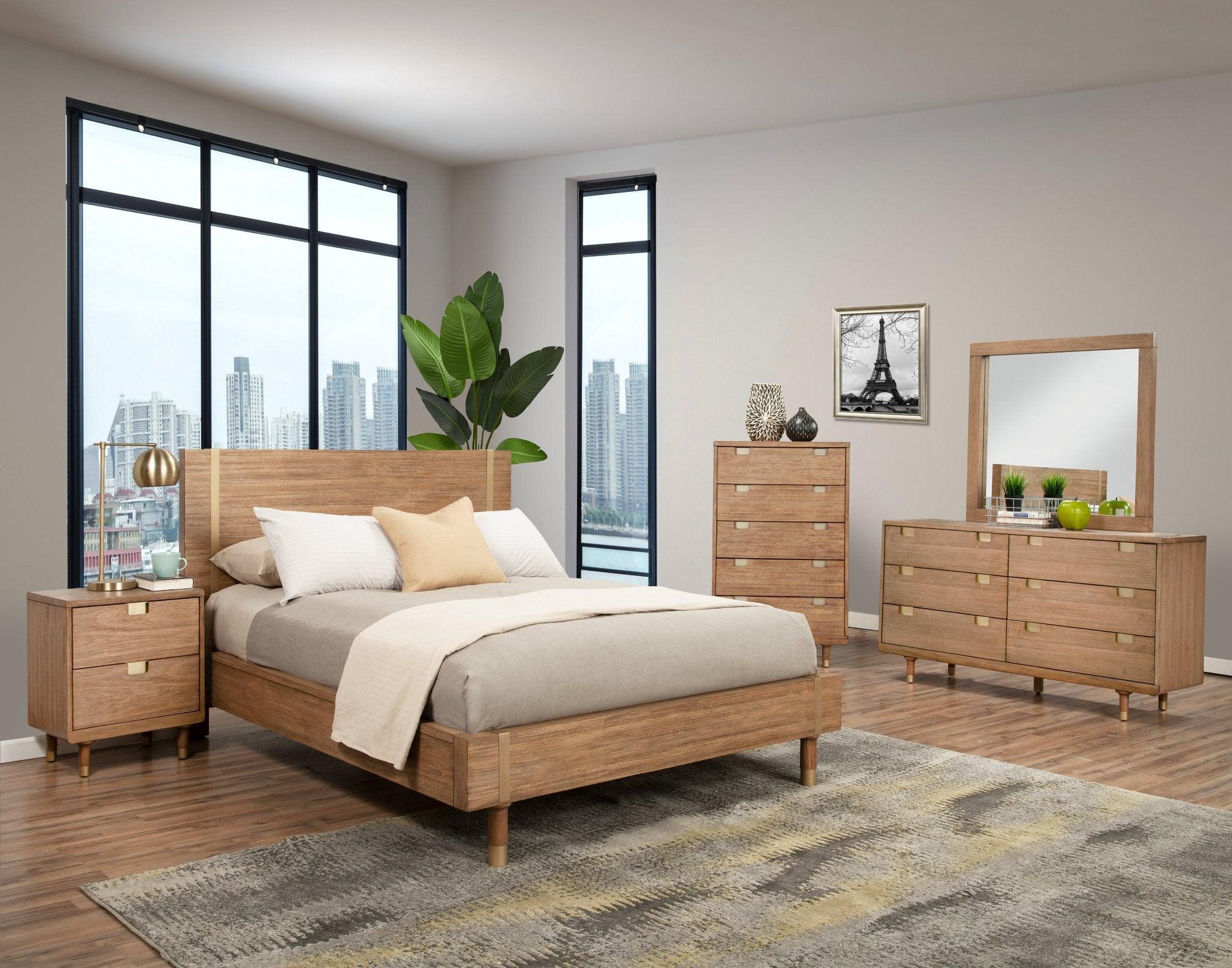 Alpine Furniture Beds - Easton Full Platform Bed Sand