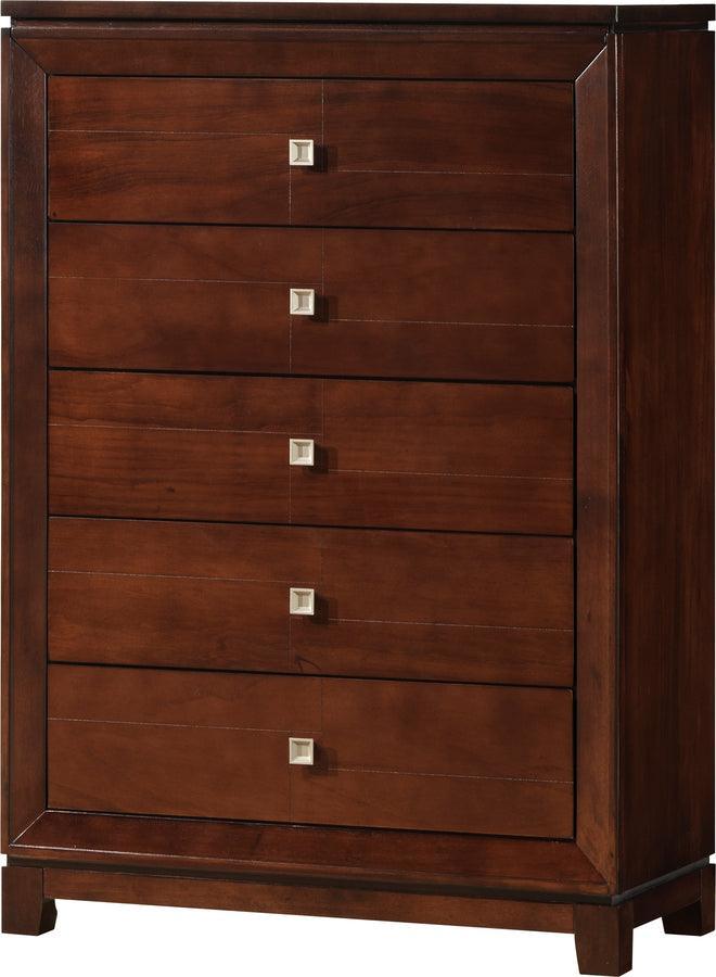 Elements Bedroom Sets - Easton King Panel 6PC Bedroom Set Cherry