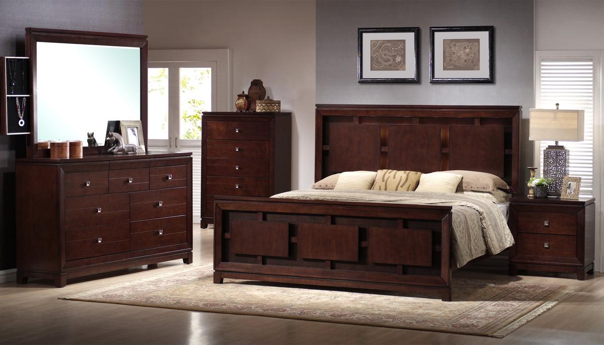 Elements Beds - Easton King Panel Bed Cherry