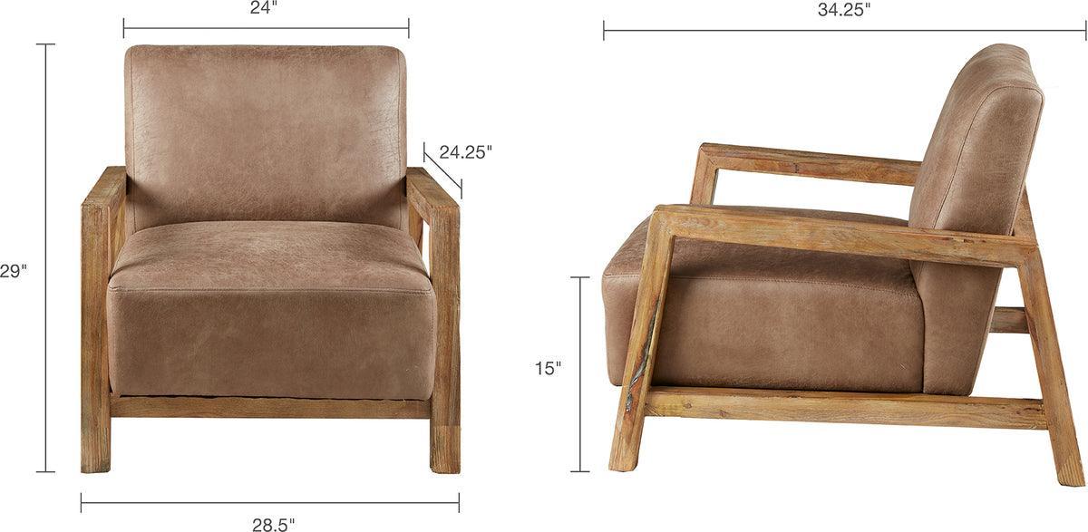 Olliix.com Accent Chairs - Easton Low Profile Accent Chair Taupe & Natural