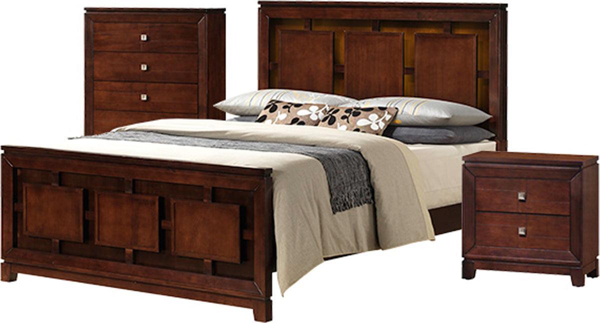 Elements Bedroom Sets - Easton Queen Panel 3PC Bedroom Set Cherry