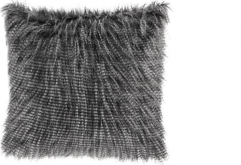 Olliix.com Pillows - Edina Modern & Contemporary Faux Fur Square Pillow 20"W x 20"L Gray