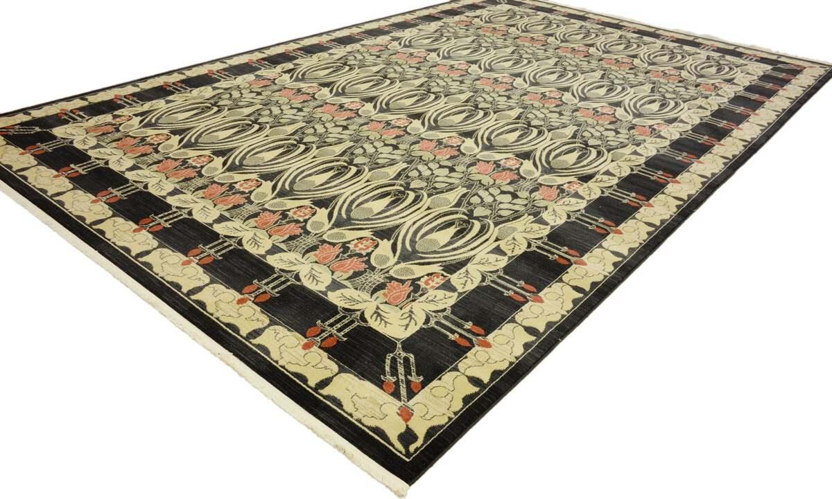 Unique Loom Indoor Rugs - Edinburgh Bohemian Palace Rectangular Rug Black