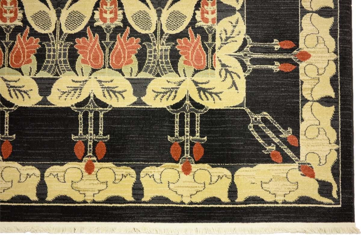 Unique Loom Indoor Rugs - Edinburgh Bohemian Palace Rectangular Rug Black