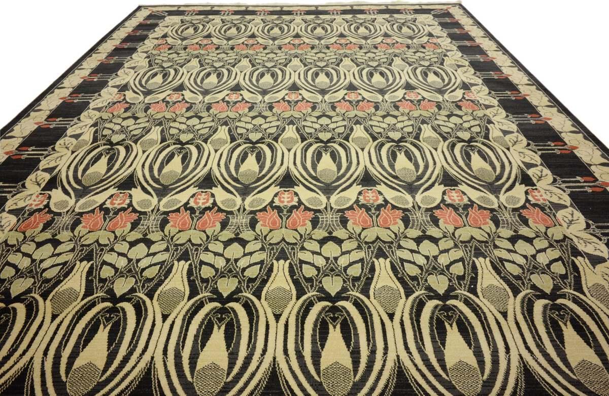 Unique Loom Indoor Rugs - Edinburgh Bohemian Palace Rectangular Rug Black