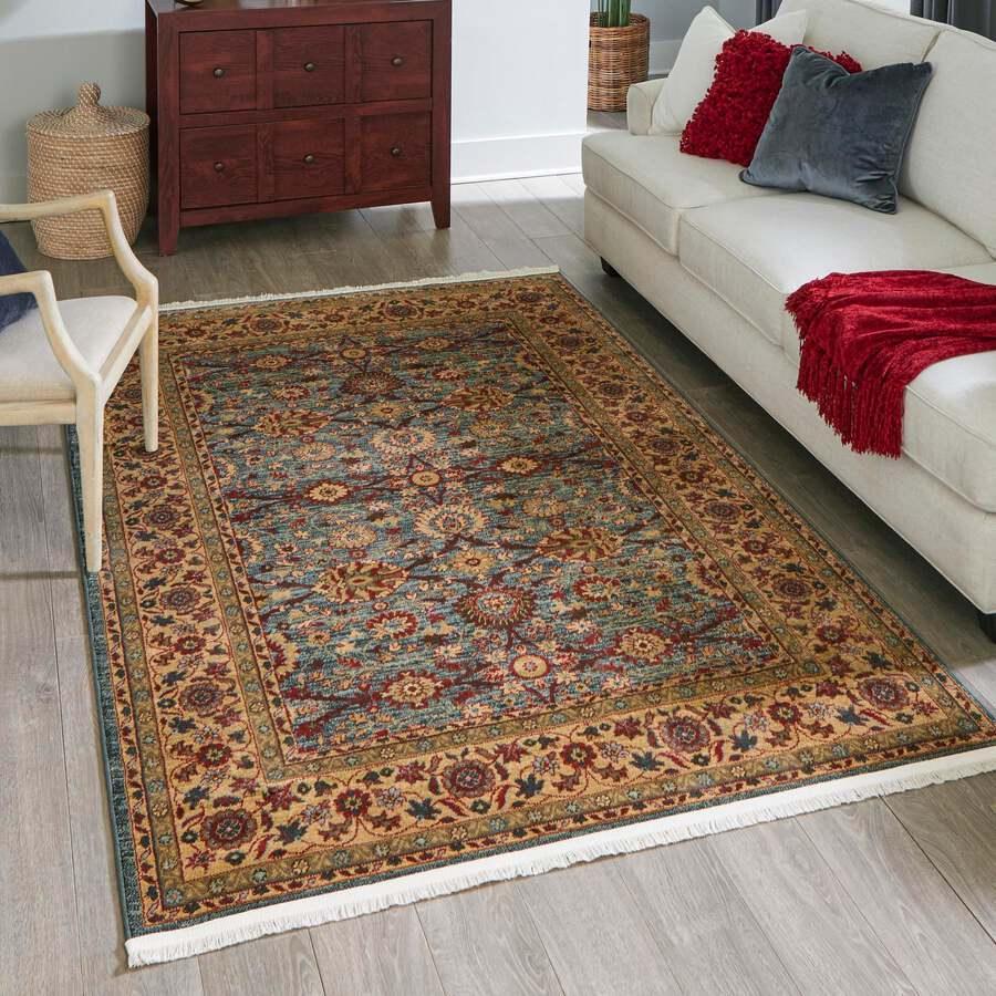Unique Loom Indoor Rugs - Edinburgh Bohemian Palace Rectangular Rug Light Blue