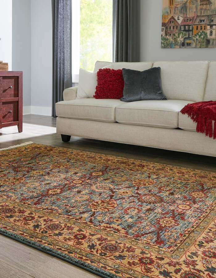 Unique Loom Indoor Rugs - Edinburgh Bohemian Palace Rectangular Rug Light Blue