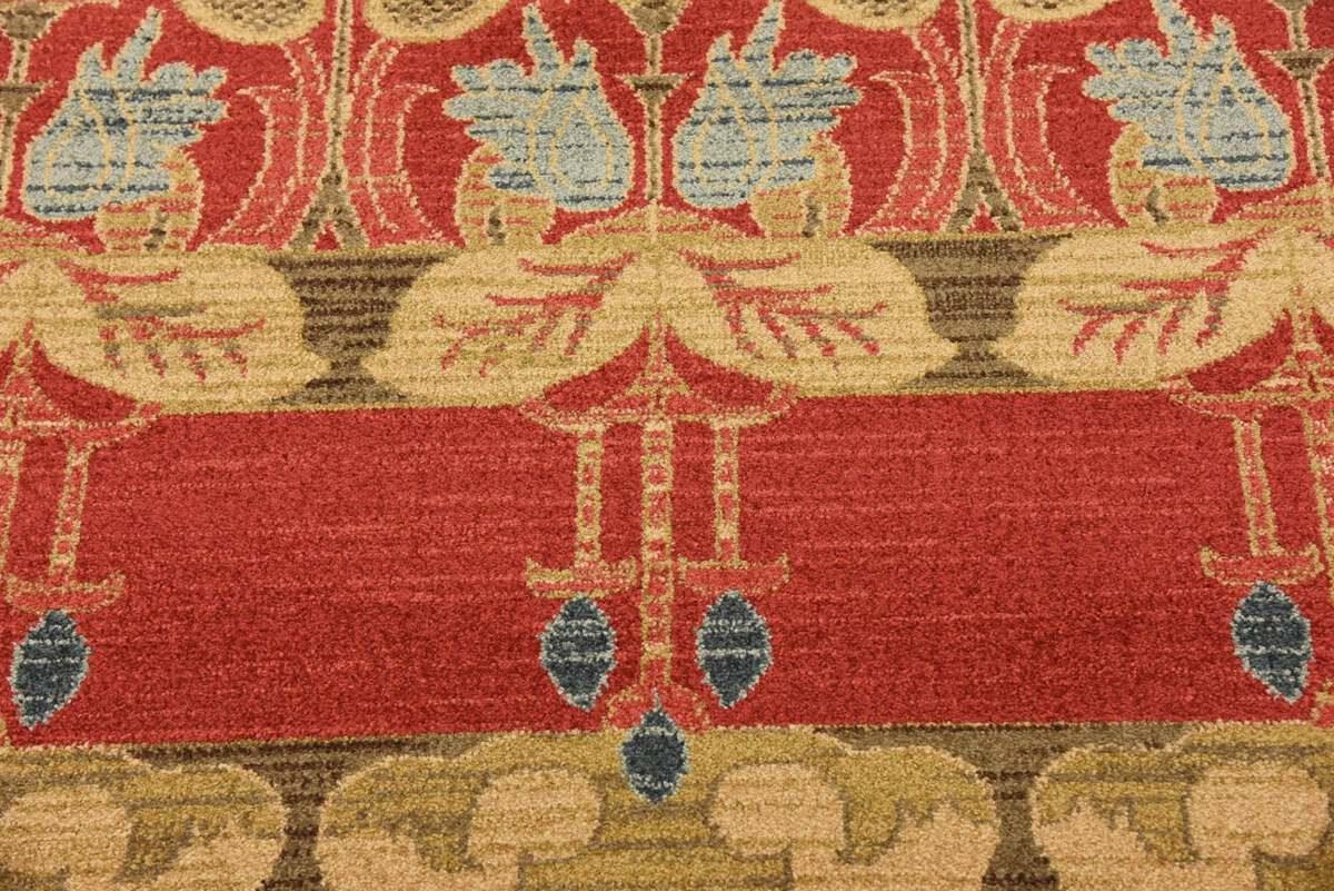 Unique Loom Indoor Rugs - Edinburgh Bohemian Palace Rectangular Rug Red/Tan