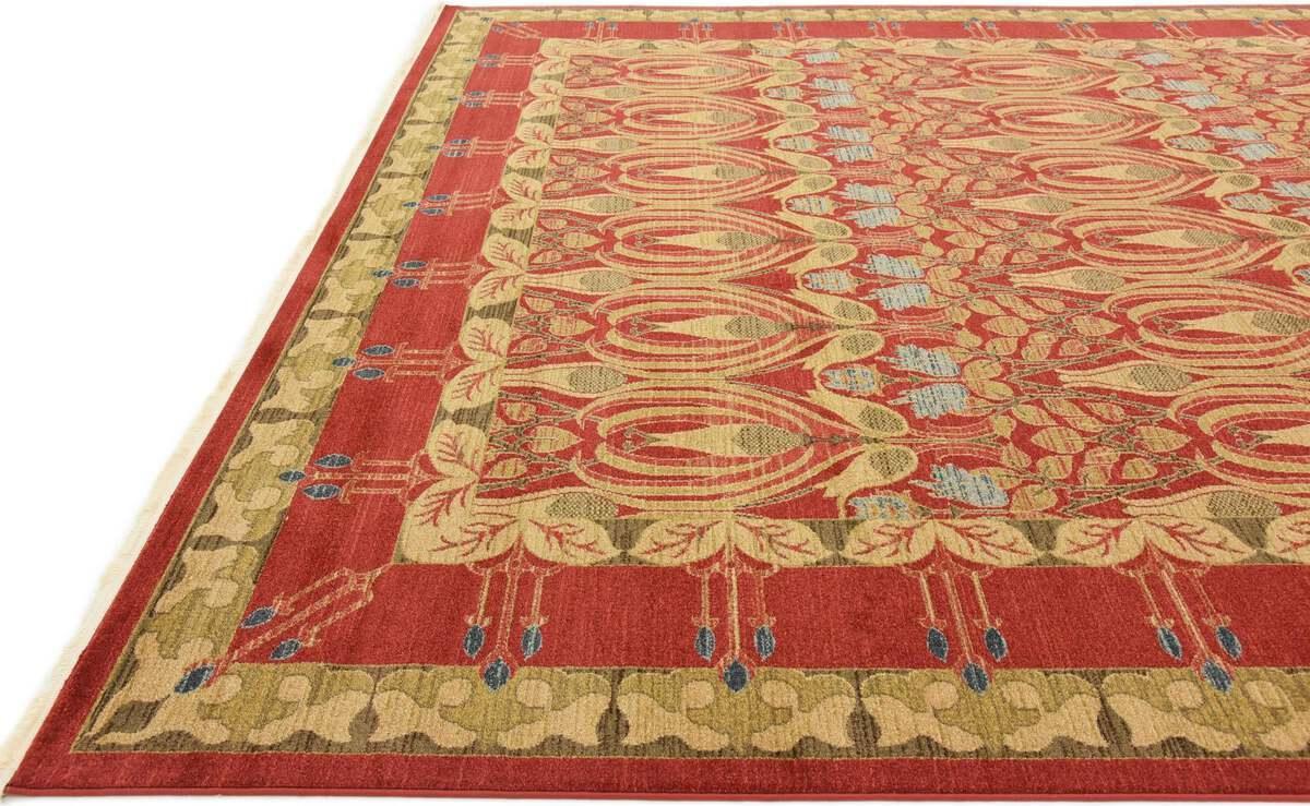 Unique Loom Indoor Rugs - Edinburgh Bohemian Palace Rectangular Rug Red/Tan