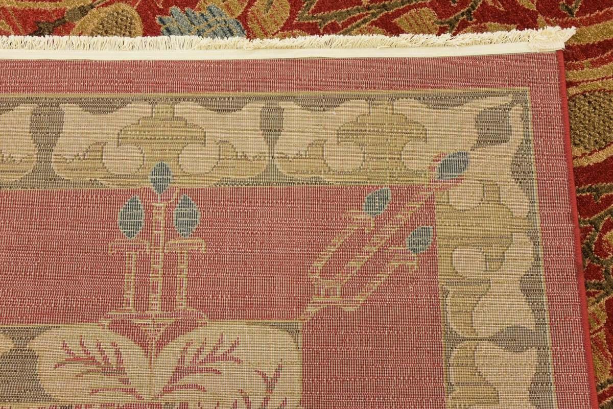 Unique Loom Indoor Rugs - Edinburgh Bohemian Palace Rectangular Rug Red/Tan
