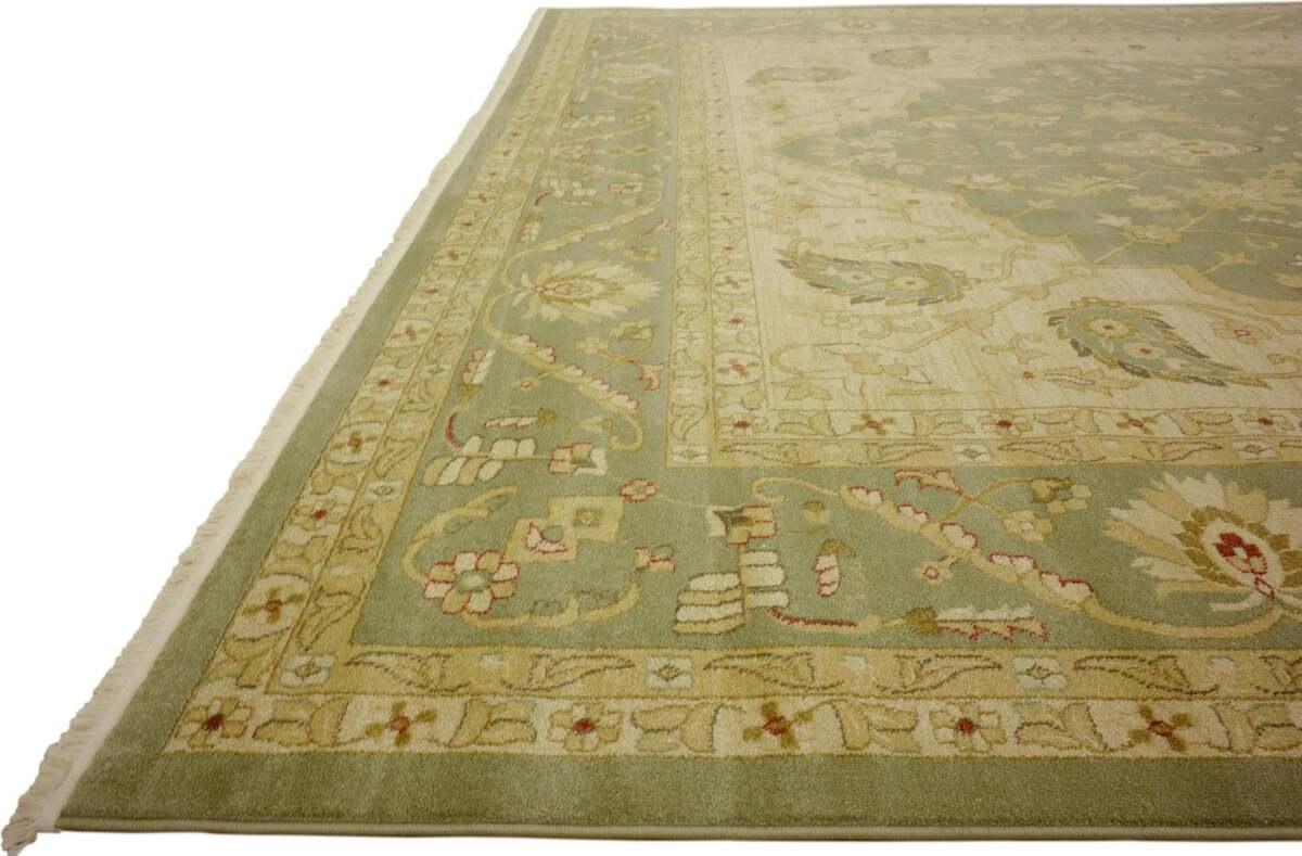 Unique Loom Indoor Rugs - Edinburgh Floral Palace Light Green & Beige