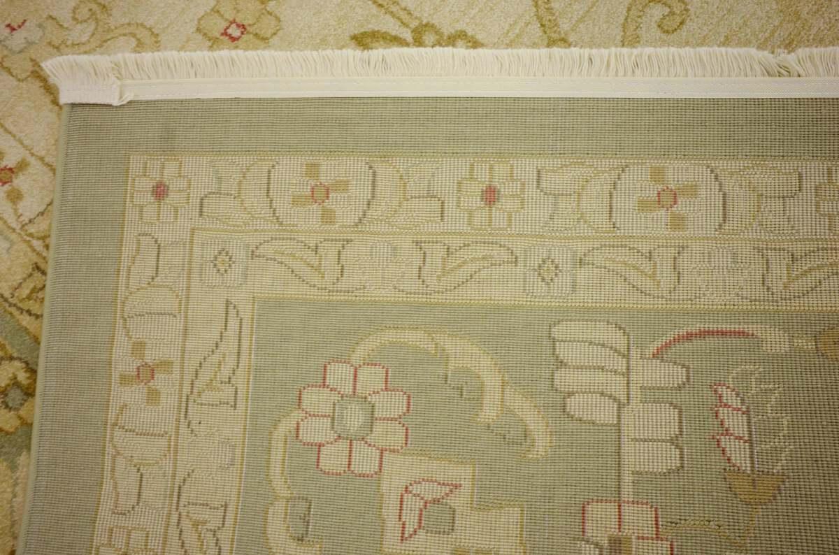 Unique Loom Indoor Rugs - Edinburgh Floral Palace Light Green & Beige
