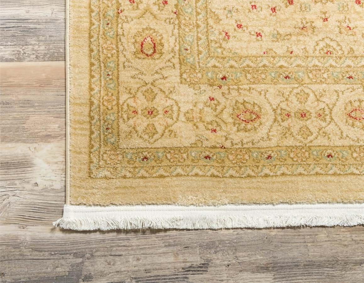 Unique Loom Indoor Rugs - Edinburgh Traditional Palace Rectangular Rug Beige/Light Green