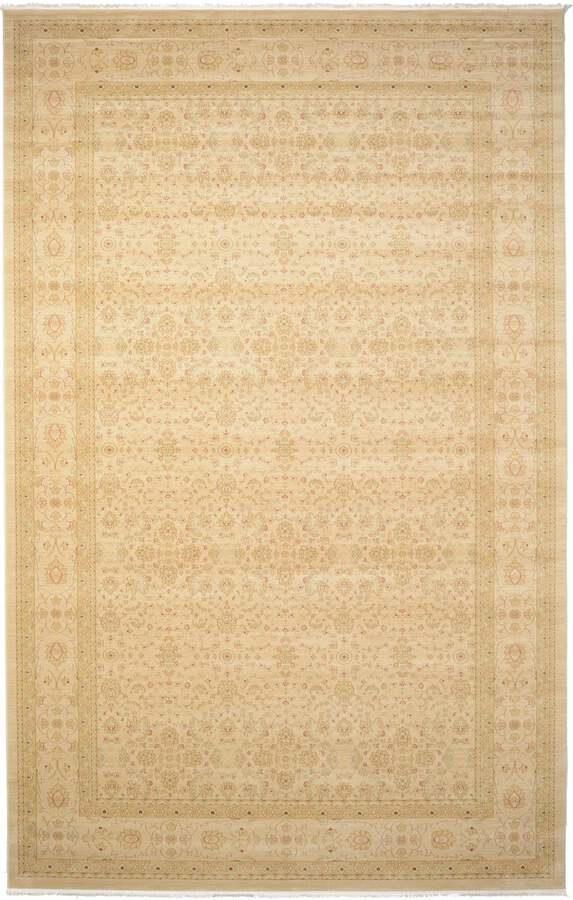 Unique Loom Indoor Rugs - Edinburgh Traditional Palace Rectangular Rug Beige/Light Green