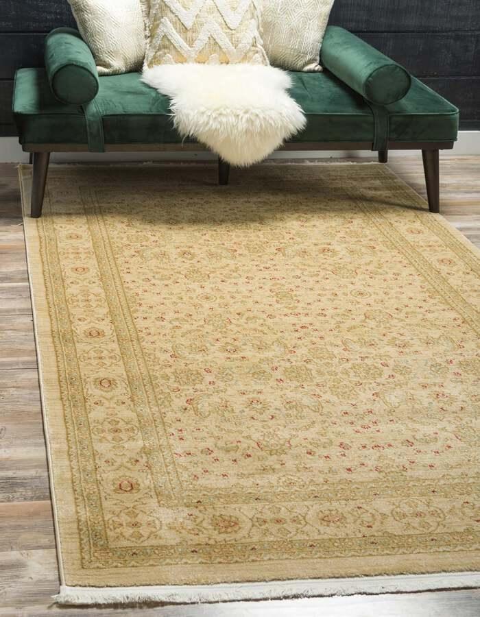 Unique Loom Indoor Rugs - Edinburgh Traditional Palace Rectangular Rug Beige/Light Green