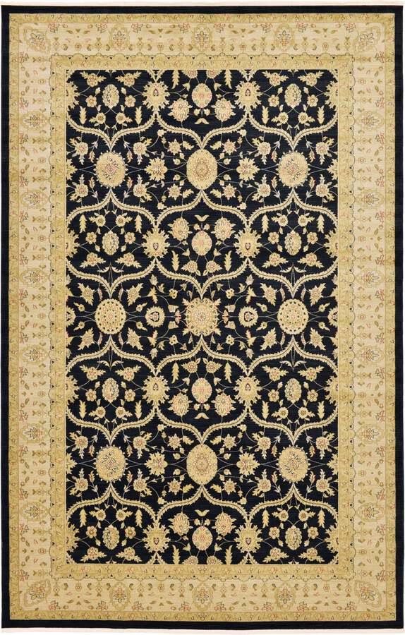Unique Loom Indoor Rugs - Edinburgh Traditional Palace Rectangular Rug Black