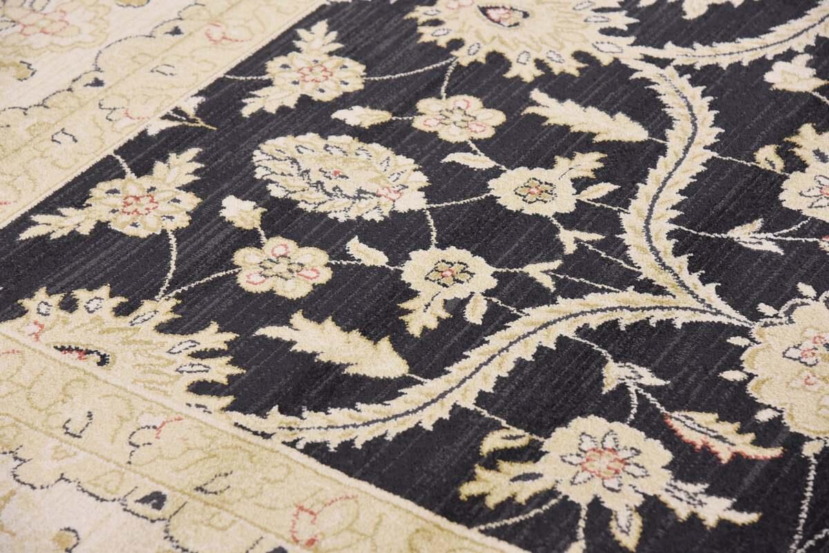 Unique Loom Indoor Rugs - Edinburgh Traditional Palace Rectangular Rug Black
