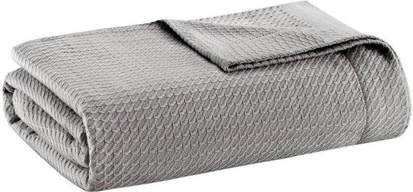 Shop Egyptian Cotton King Blanket Gray Bedding CasaOne