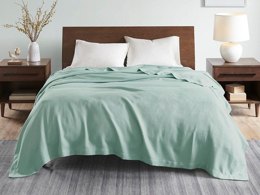 Olliix.com Comforters & Blankets - Egyptian Cotton Twin Blanket Seafoam