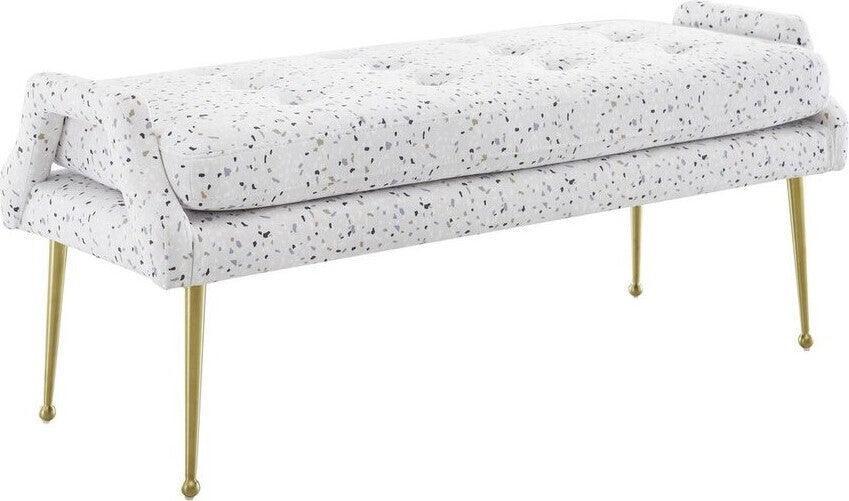 Tov Furniture Benches - Eileen Bench Gray & Gold