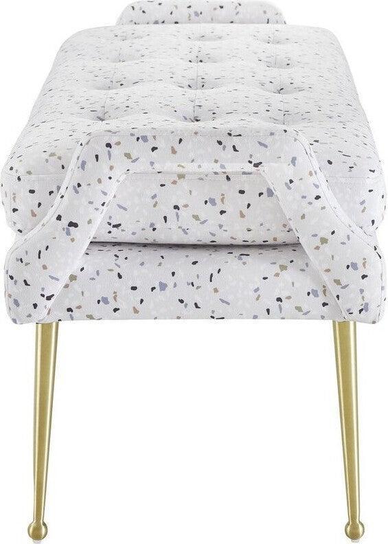 Tov Furniture Benches - Eileen Bench Gray & Gold