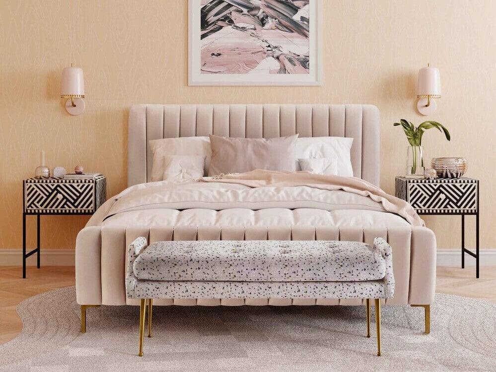 Tov Furniture Benches - Eileen Bench Gray & Gold