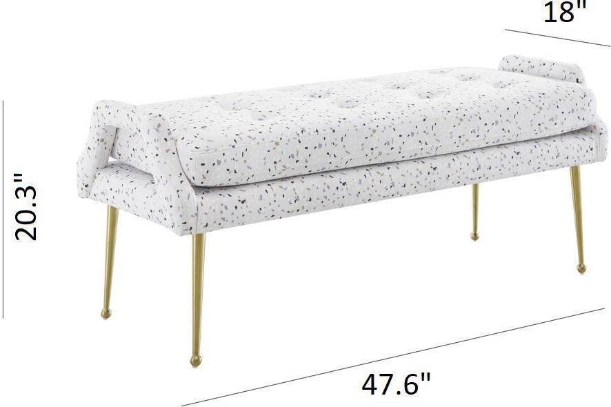 Tov Furniture Benches - Eileen Bench Gray & Gold