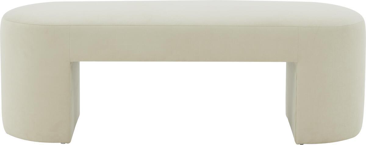 Tov Furniture Benches - Elena Cream Velvet Bench