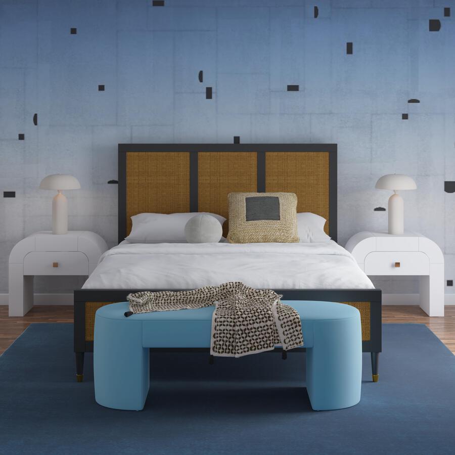 Blue velvet on sale bedroom bench
