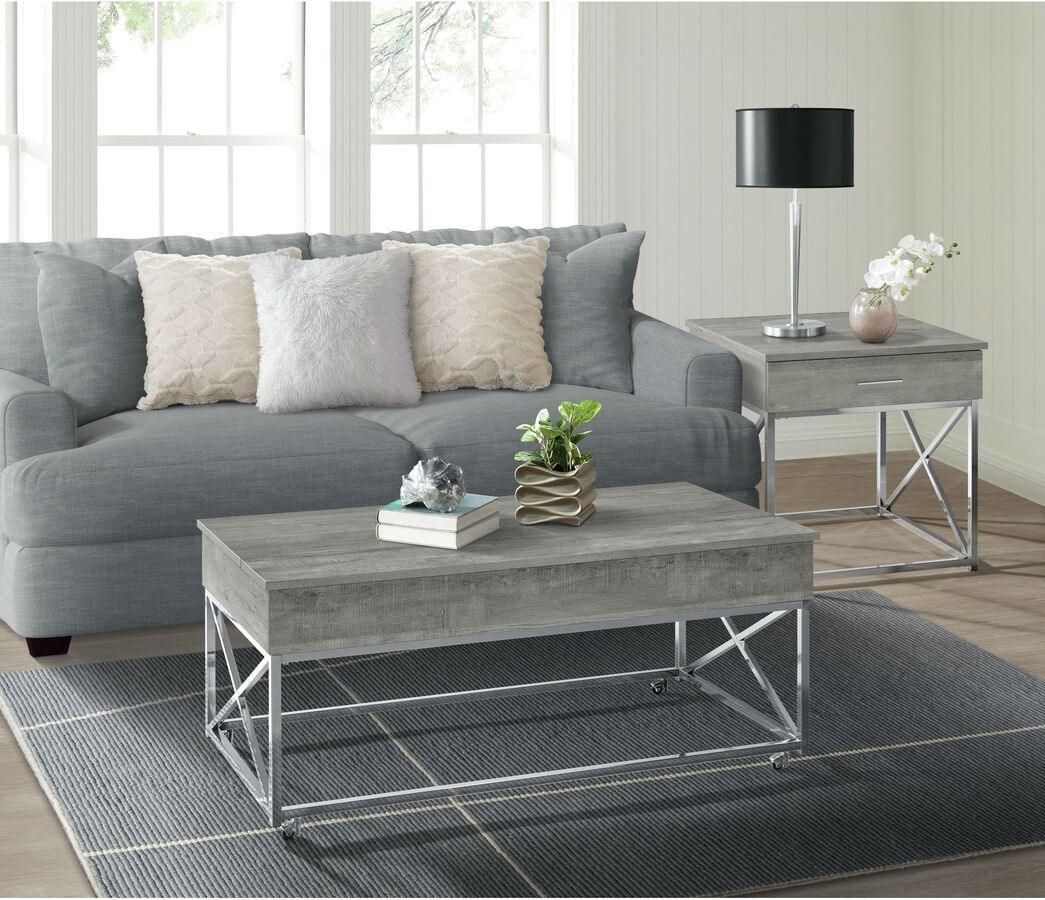 Elements Coffee Tables - Eliott Occasional Lift Top Coffee Table W/ Castors Gray