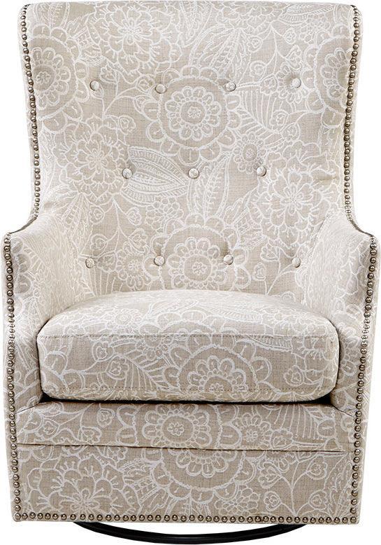 Olliix.com Accent Chairs - Ella Swivel Glider Chair Cream