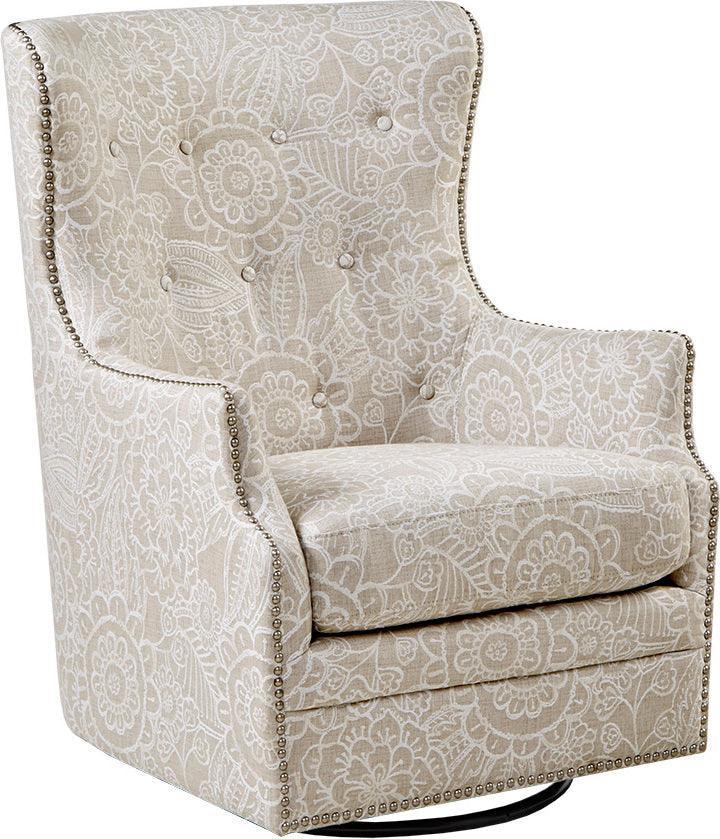Olliix.com Accent Chairs - Ella Swivel Glider Chair Cream