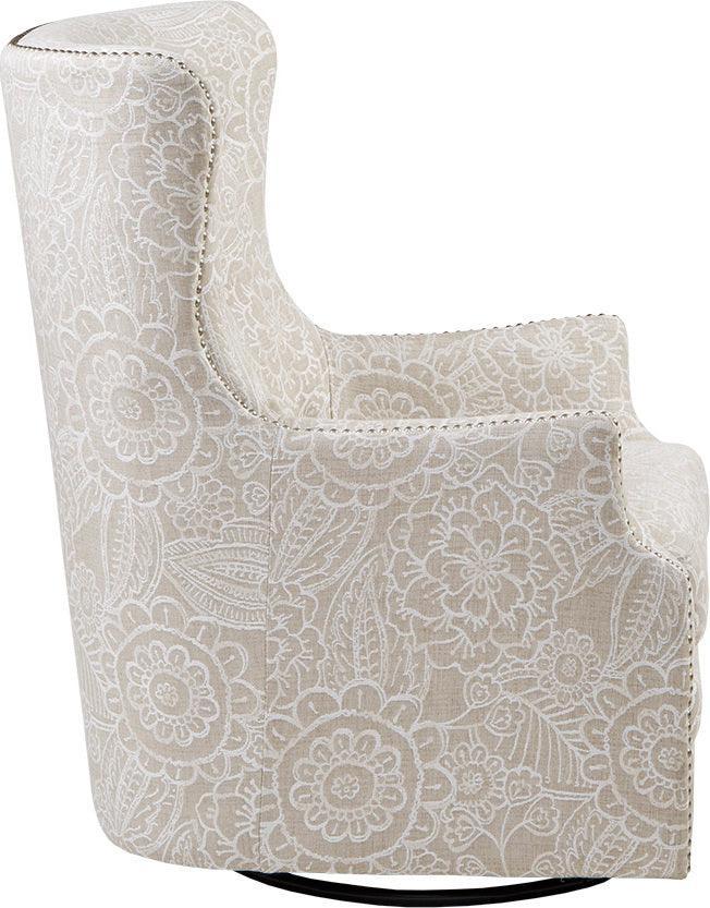 Olliix.com Accent Chairs - Ella Swivel Glider Chair Cream