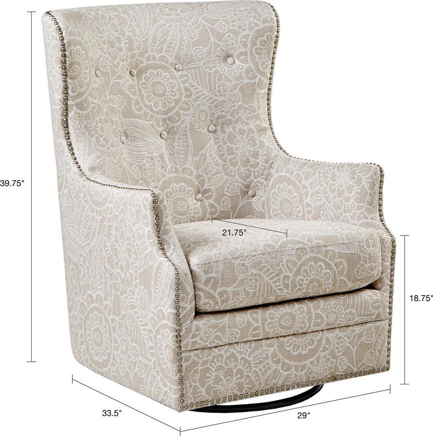 Olliix.com Accent Chairs - Ella Swivel Glider Chair Cream