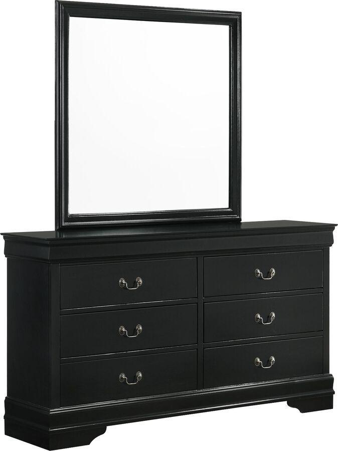 Elements Bedroom Sets - Ellington 6-Drawer Dresser & Mirror Black