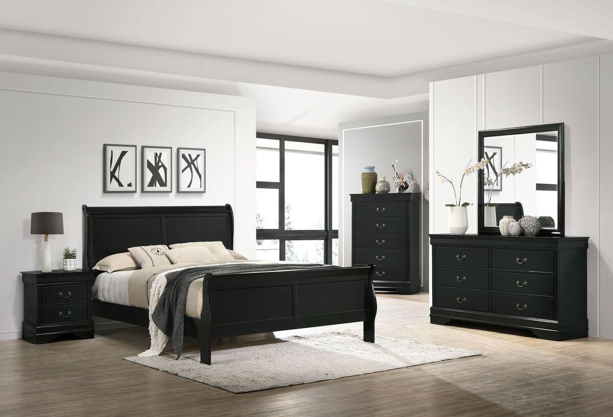 Elements Bedroom Sets - Ellington 6-Drawer Dresser & Mirror Black