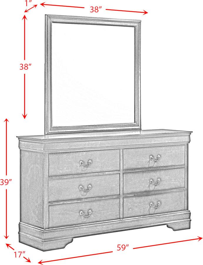 Elements Bedroom Sets - Ellington 6-Drawer Dresser & Mirror Black