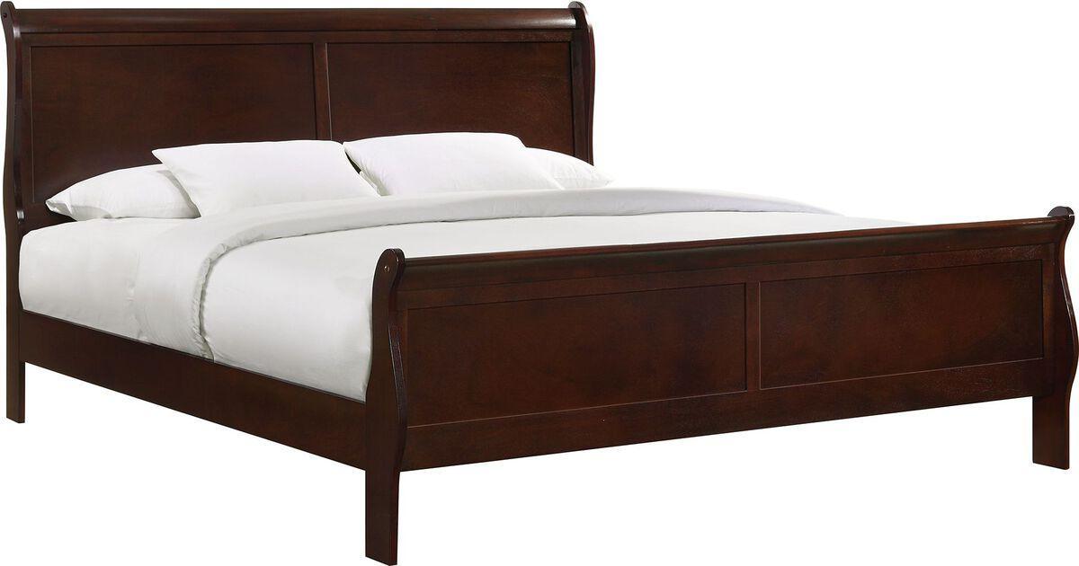 Elements Bedroom Sets - Ellington King Panel 5Pc Bedroom Set In Cherry