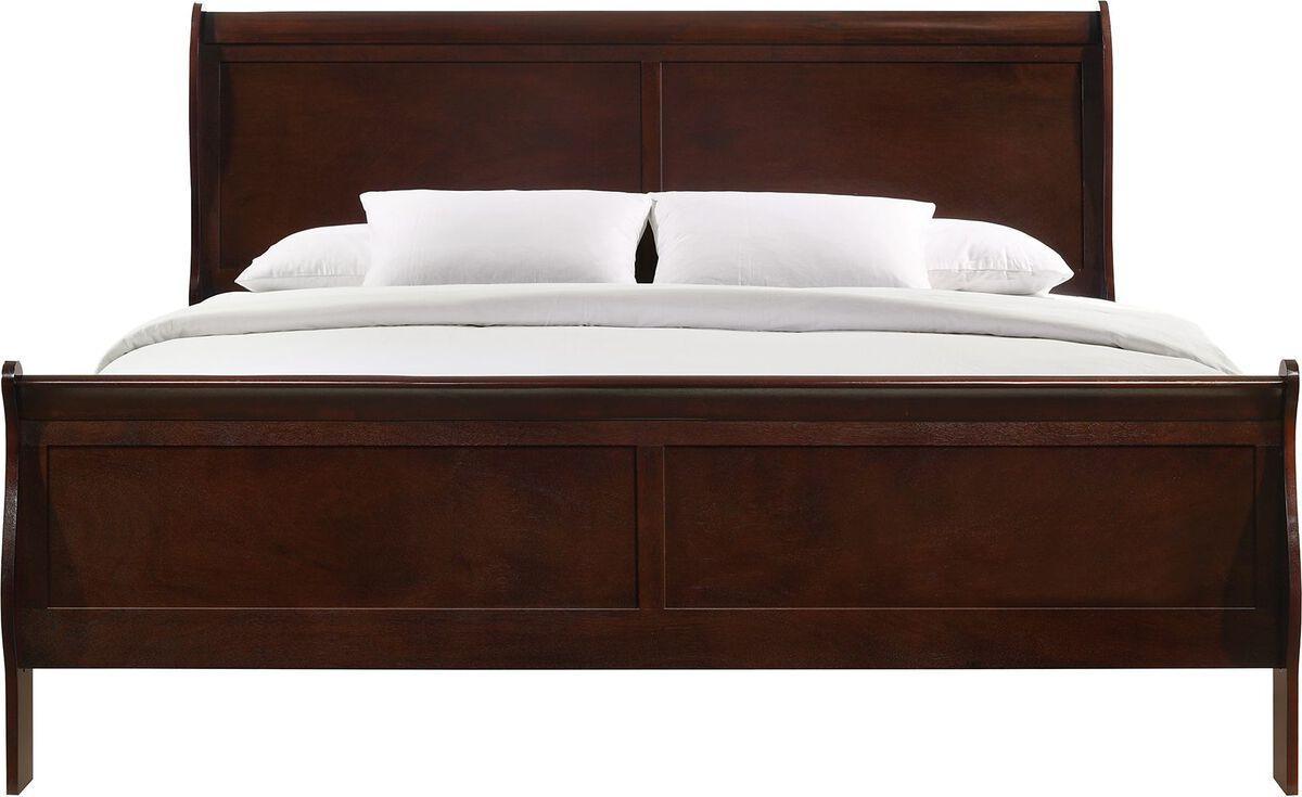 Elements Bedroom Sets - Ellington King Panel 5Pc Bedroom Set In Cherry