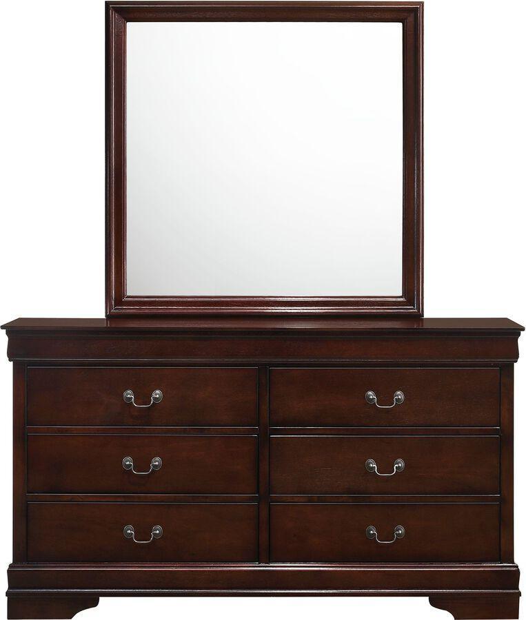 Elements Bedroom Sets - Ellington King Panel 5Pc Bedroom Set In Cherry
