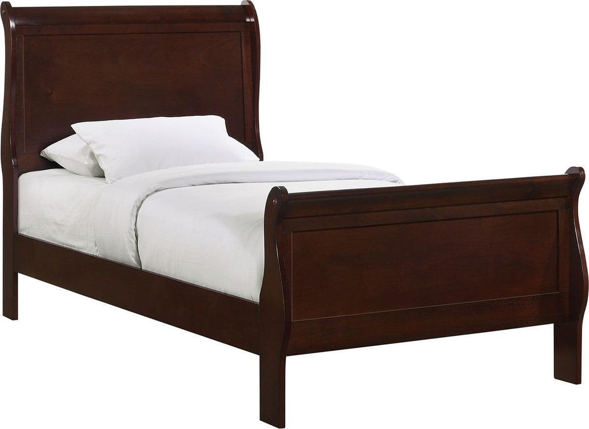 Elements Bedroom Sets - Ellington Twin Panel 5Pc Bedroom Set In Cherry
