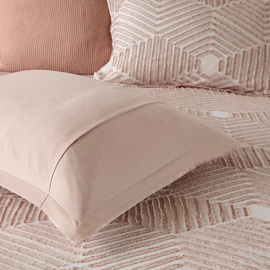 Olliix.com Duvet & Duvet Sets - Ellipse Full/Queen Cotton Jacquard Duvet Cover Set Blush