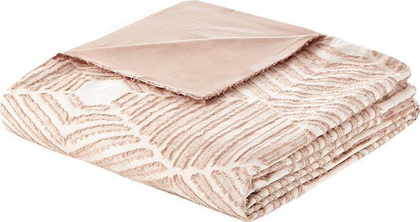 Olliix.com Duvet & Duvet Sets - Ellipse Full/Queen Cotton Jacquard Duvet Cover Set Blush
