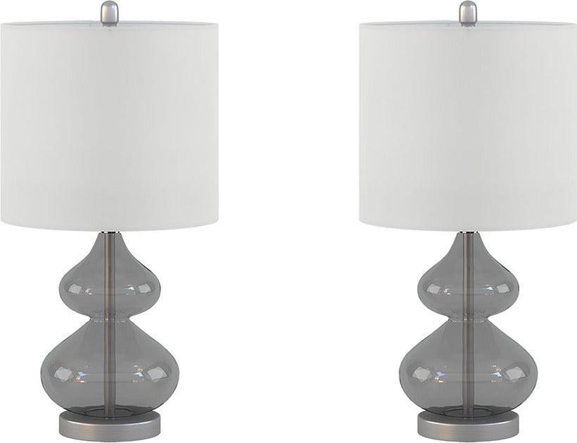 Olliix.com Table Lamps - Ellipse Table Lamp Gray (Set of 2)