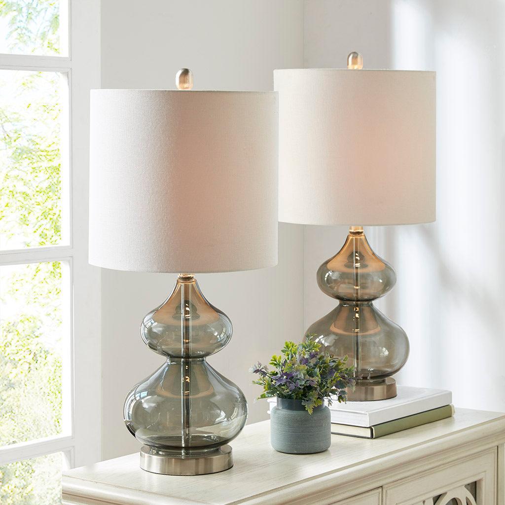 Olliix.com Table Lamps - Ellipse Table Lamp Gray (Set of 2)
