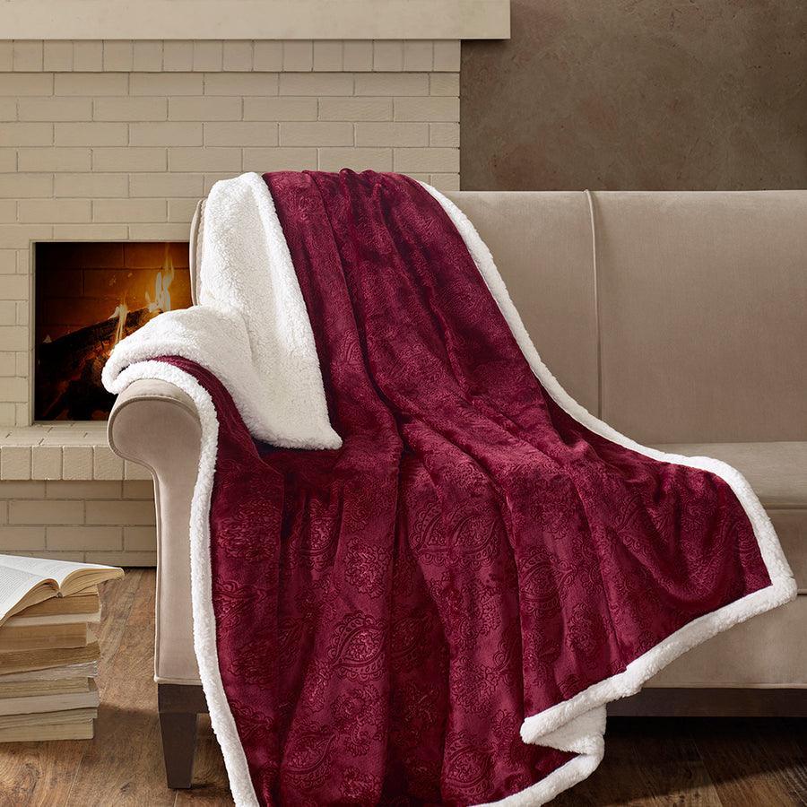 Olliix.com Pillows & Throws - Elma Traditional Oversized Textured Plush Throw 60x70" Tan