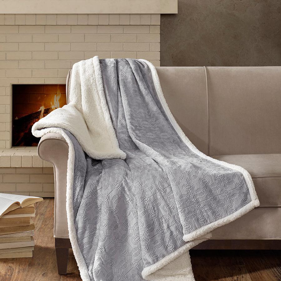 Olliix.com Pillows & Throws - Elma Traditional Oversized Textured Plush Throw 60x70" Tan