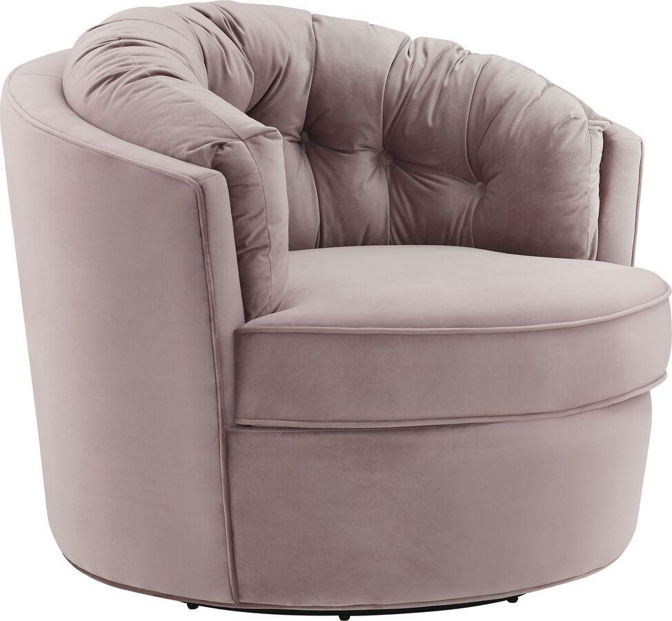 Tov Furniture Accent Chairs - Eloise Mauve Velvet Swivel Chair Mauve