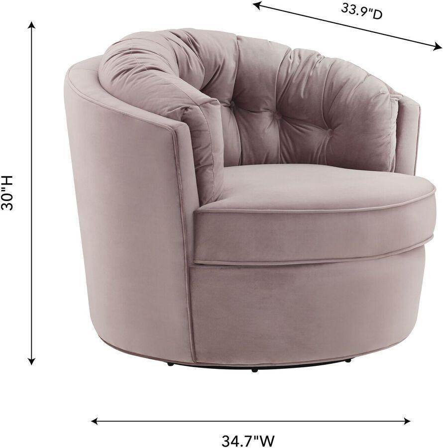 Tov Furniture Accent Chairs - Eloise Mauve Velvet Swivel Chair Mauve