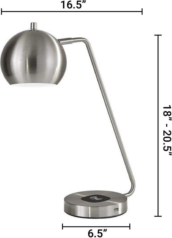 Adesso Desk Lamps - Emerson Charge Desk Lamp Brushed Steel